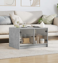 Couchtisch mit Glastüren Betongrau 68x50x42 cm