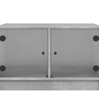 Couchtisch mit Glastüren Betongrau 68x50x42 cm