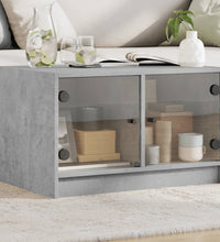 Couchtisch mit Glastüren Betongrau 68x50x42 cm