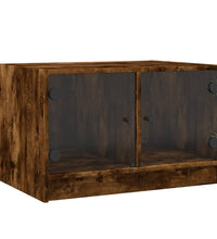 Couchtisch mit Glastüren Räuchereiche 68x50x42 cm