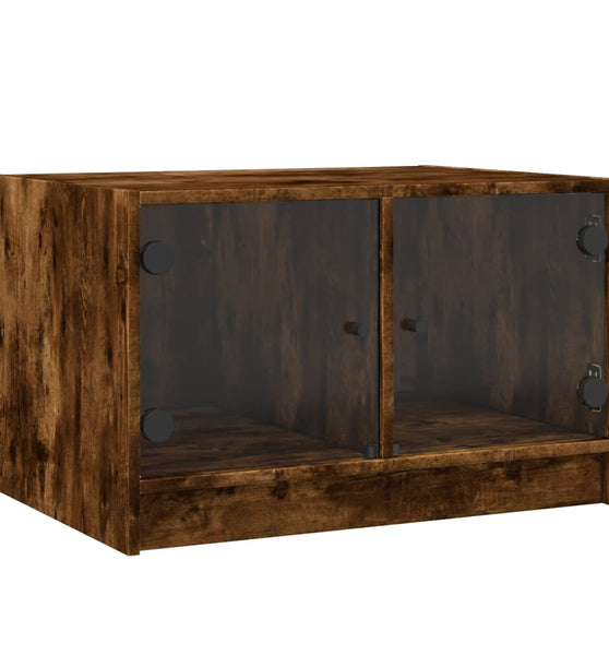 Couchtisch mit Glastüren Räuchereiche 68x50x42 cm