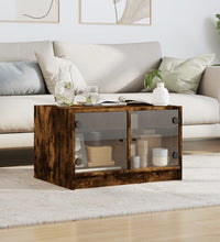 Couchtisch mit Glastüren Räuchereiche 68x50x42 cm