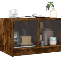 Couchtisch mit Glastüren Räuchereiche 68x50x42 cm