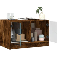 Couchtisch mit Glastüren Räuchereiche 68x50x42 cm