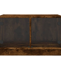 Couchtisch mit Glastüren Räuchereiche 68x50x42 cm