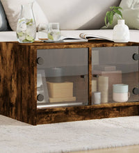 Couchtisch mit Glastüren Räuchereiche 68x50x42 cm