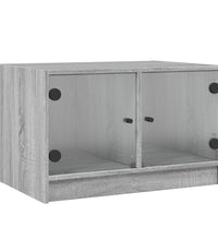 Couchtisch mit Glastüren Grau Sonoma 68x50x42 cm