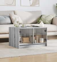 Couchtisch mit Glastüren Grau Sonoma 68x50x42 cm