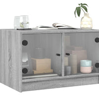 Couchtisch mit Glastüren Grau Sonoma 68x50x42 cm