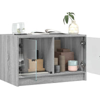 Couchtisch mit Glastüren Grau Sonoma 68x50x42 cm