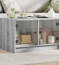 Couchtisch mit Glastüren Grau Sonoma 68x50x42 cm