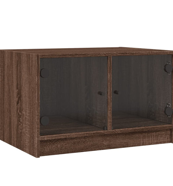 Couchtisch mit Glastüren Braun Eichen-Optik 68x50x42 cm