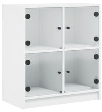 Beistellschrank mit Glastüren Weiß 68x37x75,5 cm