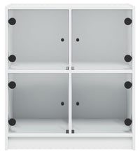 Beistellschrank mit Glastüren Weiß 68x37x75,5 cm