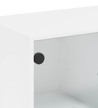 Beistellschrank mit Glastüren Weiß 68x37x75,5 cm