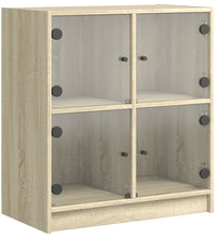 Beistellschrank mit Glastüren Sonoma-Eiche 68x37x75,5 cm