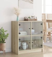 Beistellschrank mit Glastüren Sonoma-Eiche 68x37x75,5 cm