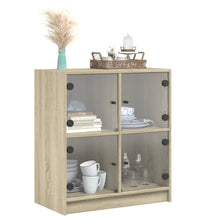 Beistellschrank mit Glastüren Sonoma-Eiche 68x37x75,5 cm