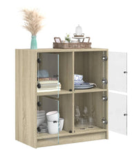 Beistellschrank mit Glastüren Sonoma-Eiche 68x37x75,5 cm