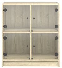 Beistellschrank mit Glastüren Sonoma-Eiche 68x37x75,5 cm