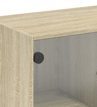 Beistellschrank mit Glastüren Sonoma-Eiche 68x37x75,5 cm