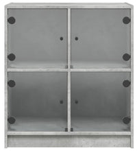 Beistellschrank mit Glastüren Betongrau 68x37x75,5 cm