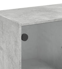 Beistellschrank mit Glastüren Betongrau 68x37x75,5 cm