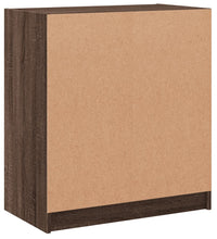 Beistellschrank mit Glastüren Braun Eichen-Optik 68x37x75,5 cm