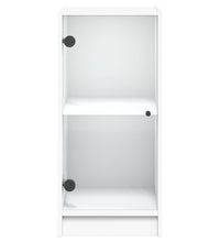 Beistellschrank mit Glastüren Weiß 35x37x75,5 cm