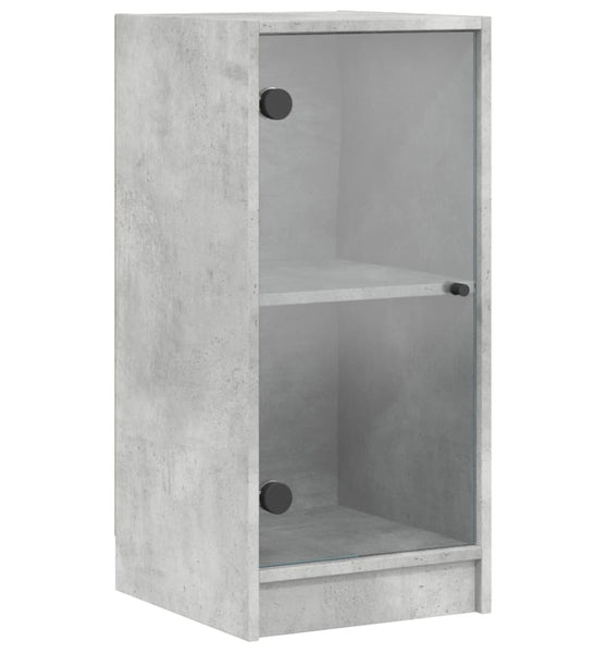 Beistellschrank mit Glastüren Betongrau 35x37x75,5 cm