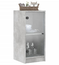 Beistellschrank mit Glastüren Betongrau 35x37x75,5 cm