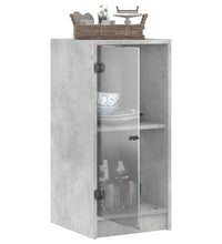 Beistellschrank mit Glastüren Betongrau 35x37x75,5 cm