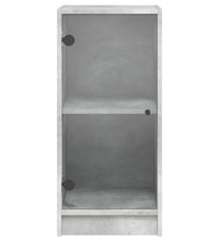Beistellschrank mit Glastüren Betongrau 35x37x75,5 cm