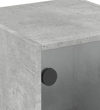 Beistellschrank mit Glastüren Betongrau 35x37x75,5 cm