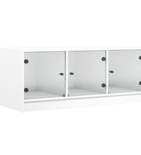 Couchtisch mit Glastüren Weiß 102x50x42 cm