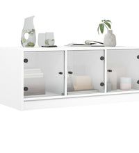 Couchtisch mit Glastüren Weiß 102x50x42 cm