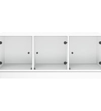 Couchtisch mit Glastüren Weiß 102x50x42 cm