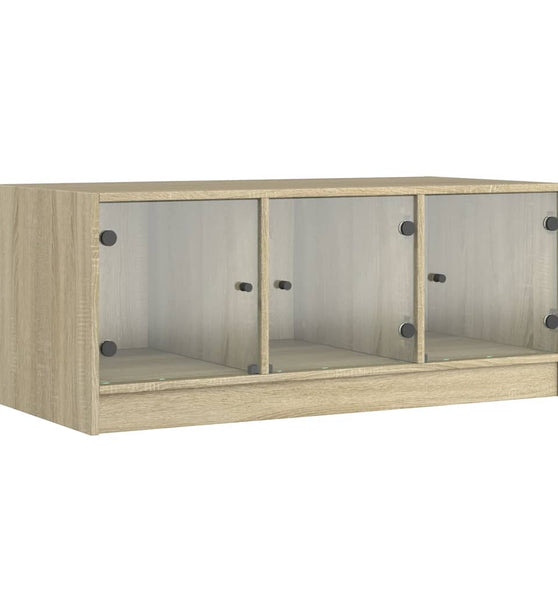 Couchtisch mit Glastüren Sonoma-Eiche 102x50x42 cm