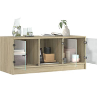 Couchtisch mit Glastüren Sonoma-Eiche 102x50x42 cm