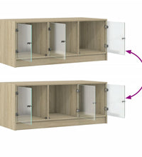Couchtisch mit Glastüren Sonoma-Eiche 102x50x42 cm