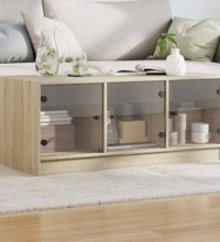 Couchtisch mit Glastüren Sonoma-Eiche 102x50x42 cm