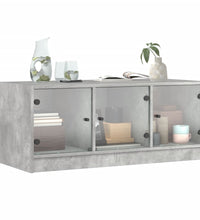 Couchtisch mit Glastüren Betongrau 102x50x42 cm