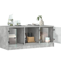 Couchtisch mit Glastüren Betongrau 102x50x42 cm