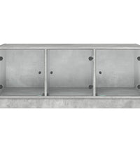 Couchtisch mit Glastüren Betongrau 102x50x42 cm