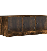 Couchtisch mit Glastüren Räuchereiche 102x50x42 cm