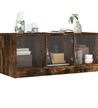 Couchtisch mit Glastüren Räuchereiche 102x50x42 cm