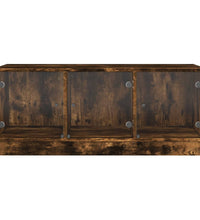 Couchtisch mit Glastüren Räuchereiche 102x50x42 cm