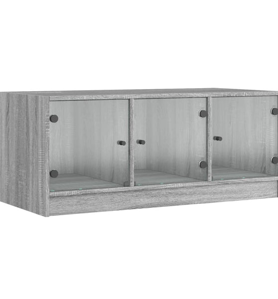Couchtisch mit Glastüren Grau Sonoma 102x50x42 cm