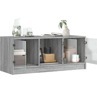 Couchtisch mit Glastüren Grau Sonoma 102x50x42 cm