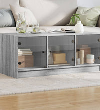 Couchtisch mit Glastüren Grau Sonoma 102x50x42 cm